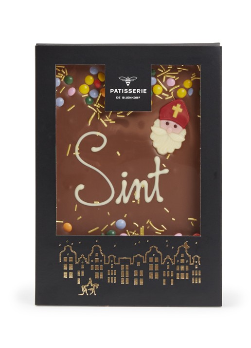 Patisserie de Bijenkorf Sint melkchocolade tablet 210 gram