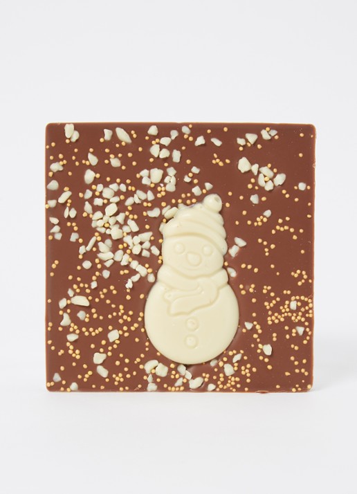 Patisserie de Bijenkorf Sneeuwman melkchocolade tablet 140 gram - voorkant 2 undefined