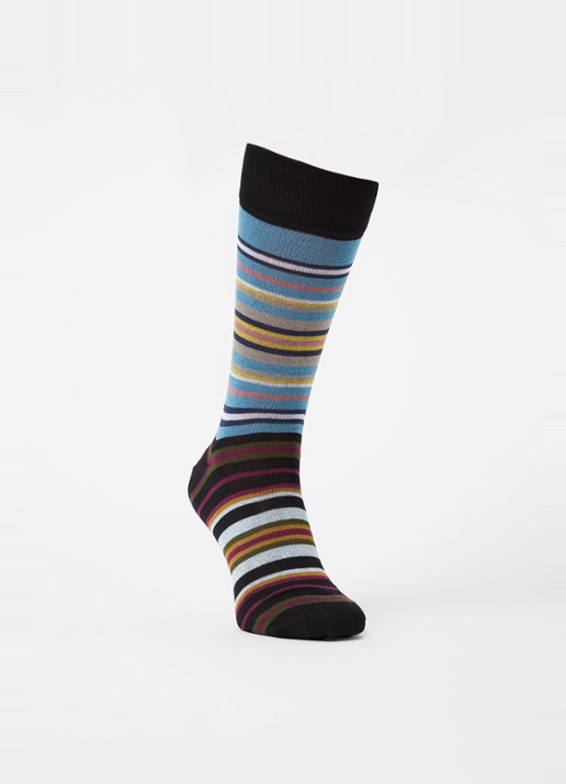 Paul Smith Duncan sokken in katoenblend met streepprint - voorkant zwart