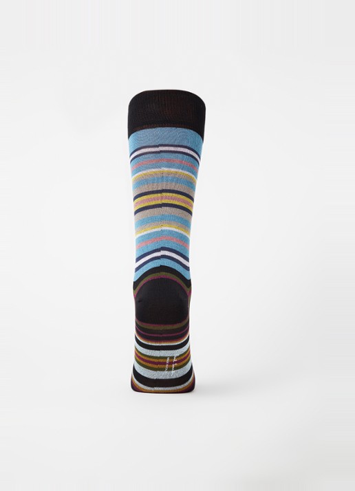 Paul Smith Duncan sokken in katoenblend met streepprint - voorkant 2 zwart