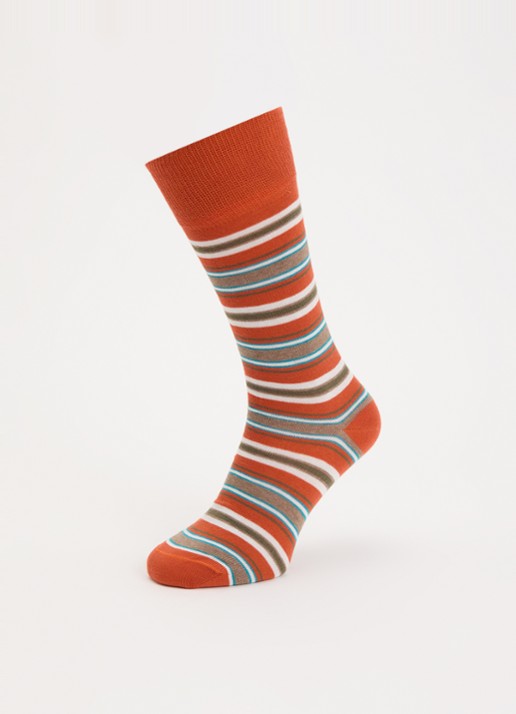 Paul Smith Margate sokken in katoenblend met streepprint - detail orange