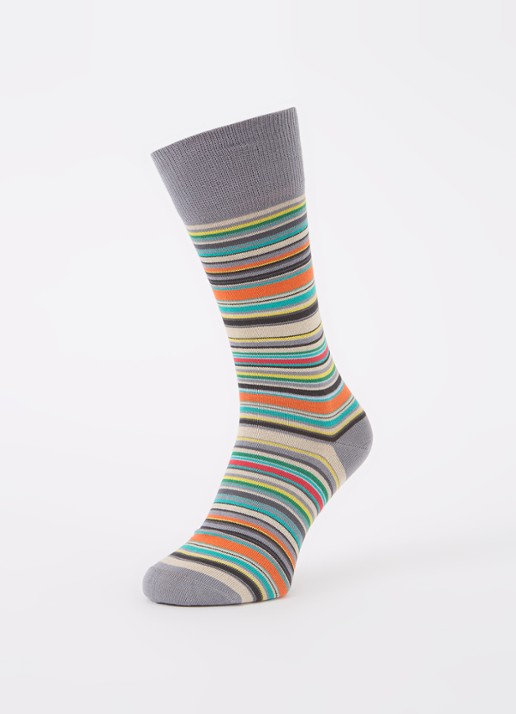Paul Smith Multistripe sokken met streepprint - detail grijs