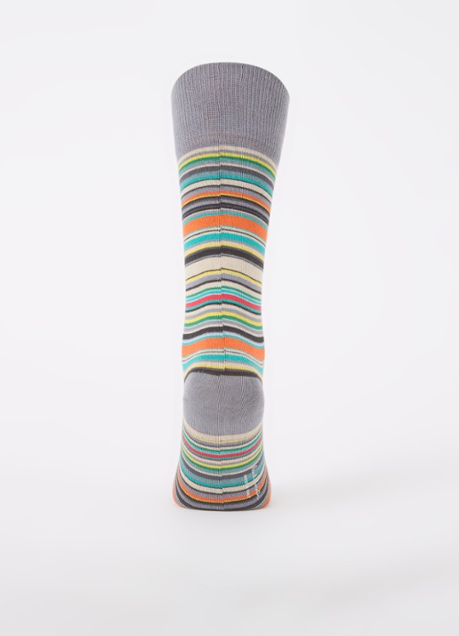 Paul Smith Multistripe sokken met streepprint - voorkant 3 grijs