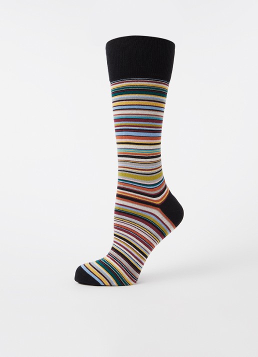 Paul Smith Multistripe sokken met streepprint - detail orange