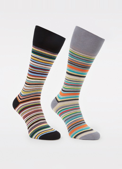 Paul Smith Signature sokken met streepprint in 2-pack