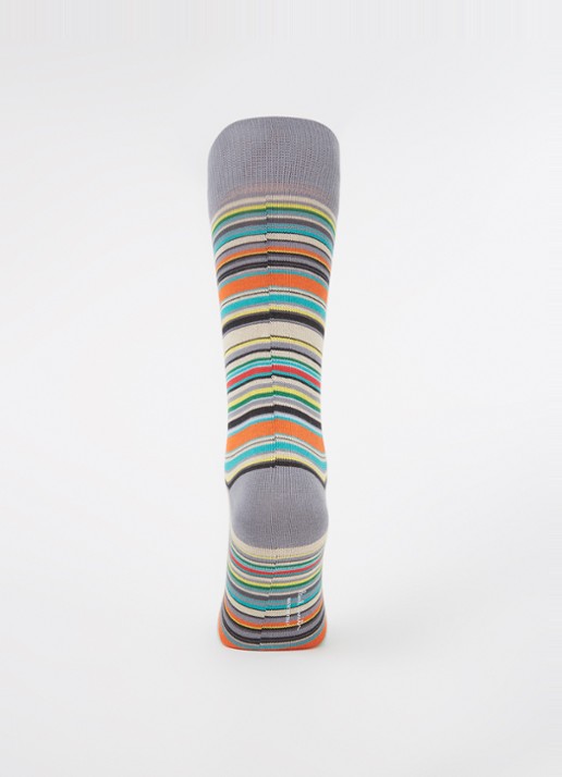 Paul Smith Signature sokken met streepprint in 2-pack - voorkant 3 grijs