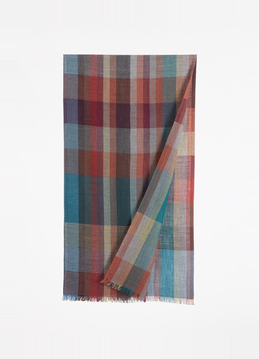 Paul Smith Signature Stripe sjaal in kasjmierblend 180 x 25 cm - voorkant 3 multicolor