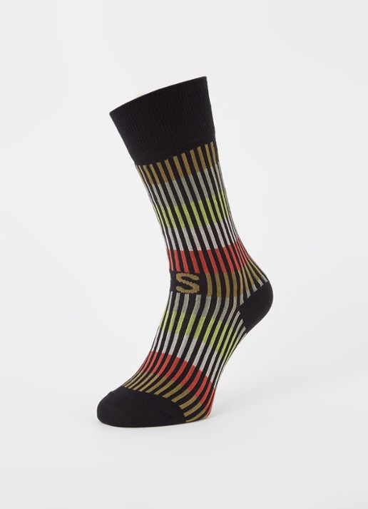 Paul Smith Sokken in katoenblend met streep dessin - detail zwart