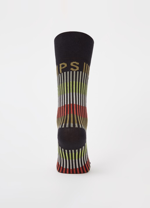 Paul Smith Sokken in katoenblend met streep dessin - voorkant 3 zwart