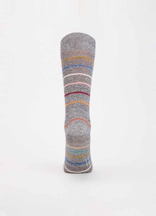 Paul Smith Sokken in linnenblend met streepprint - voorkant 3 grijsmele