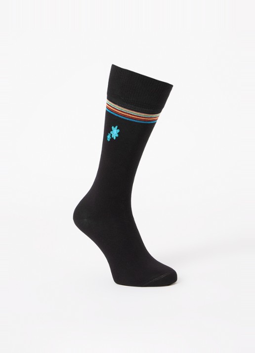 Paul Smith Sokken met borduring en streepprint - voorkant zwart