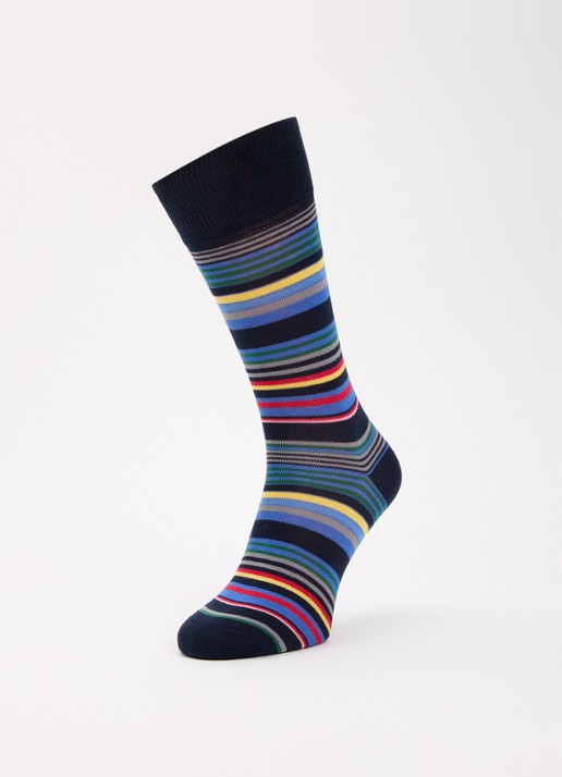 Paul Smith Sokken met streepprint - detail blauw