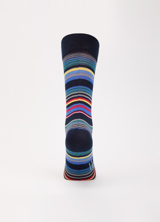 Paul Smith Sokken met streepprint - voorkant 3 blauw