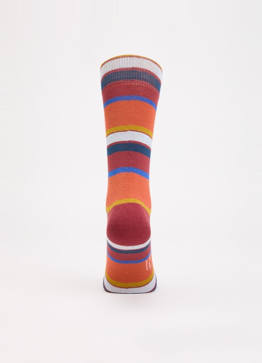 Paul Smith Sokken met streepprint  - voorkant 2 steenrood