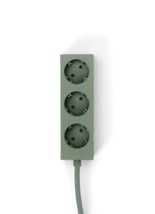 Pedestal Power Bar stekkerdoos 2 meter - detail 3 mosgroen