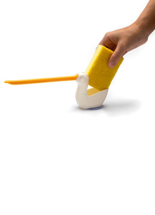 Peleg Design Pelix spons en vaatdoekhouder  - voorkant 2 wit
