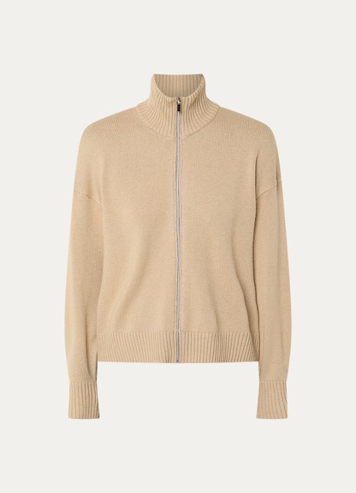 Pennyblack Antares fijngebreid vest in wolblend - voorkant 2 beige