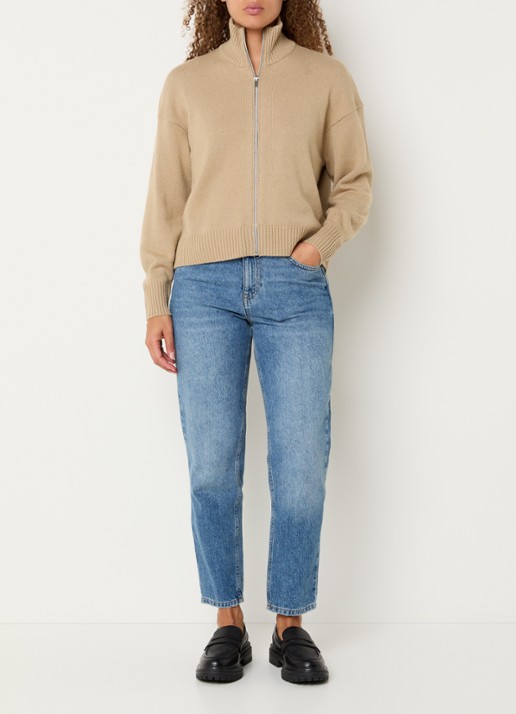 Pennyblack Antares fijngebreid vest in wolblend - voorkant 3 beige