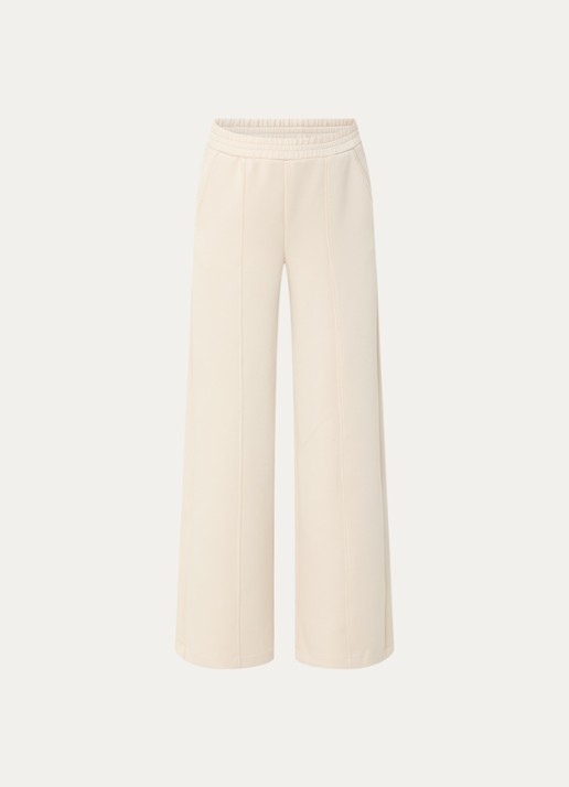 Pennyblack Attilia high waist wide fit broek met persplooi - voorkant 2 geelgoud