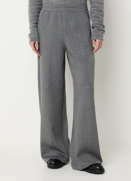 Pennyblack Attilia high waist wide fit broek met persplooi - detail 4 grijsmele