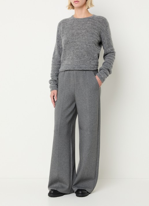 Pennyblack Attilia high waist wide fit broek met persplooi - voorkant 2 grijsmele