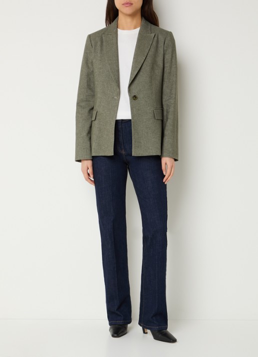Pennyblack Blazer met schoudervulling en klepzakken - voorkant 2 lichtgroen