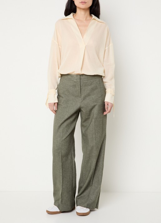 Pennyblack Blouse met V-hals - voorkant 4 ivoor