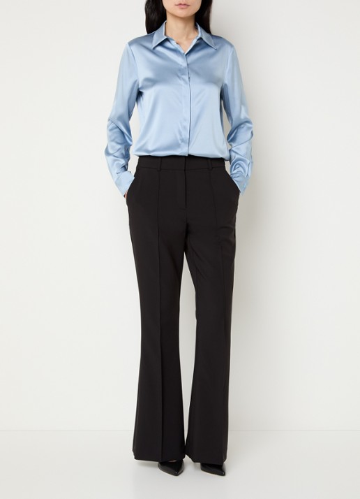 Pennyblack Blouse van satijn - voorkant 3 lichtblauw