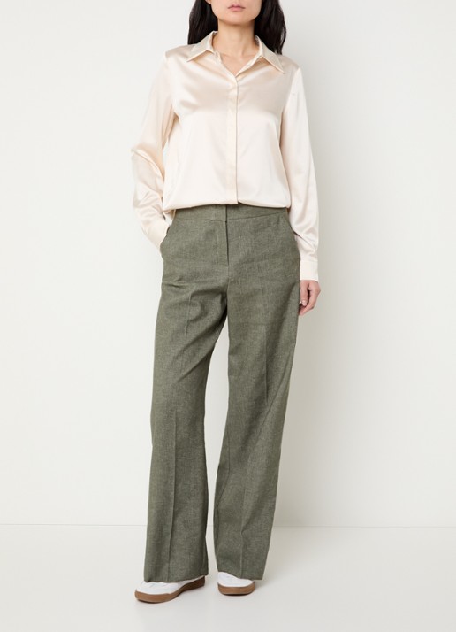 Pennyblack Blouse van satijn - voorkant 2 ivoor