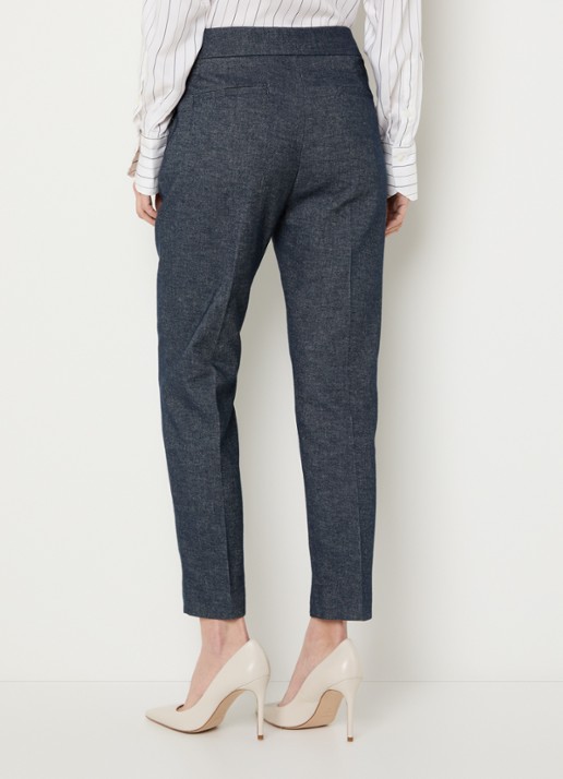 Pennyblack Carezza high waist slim fit broek in linnenblend - achterkant indigo