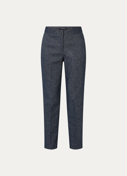 Pennyblack Carezza high waist slim fit broek in linnenblend - voorkant 2 indigo