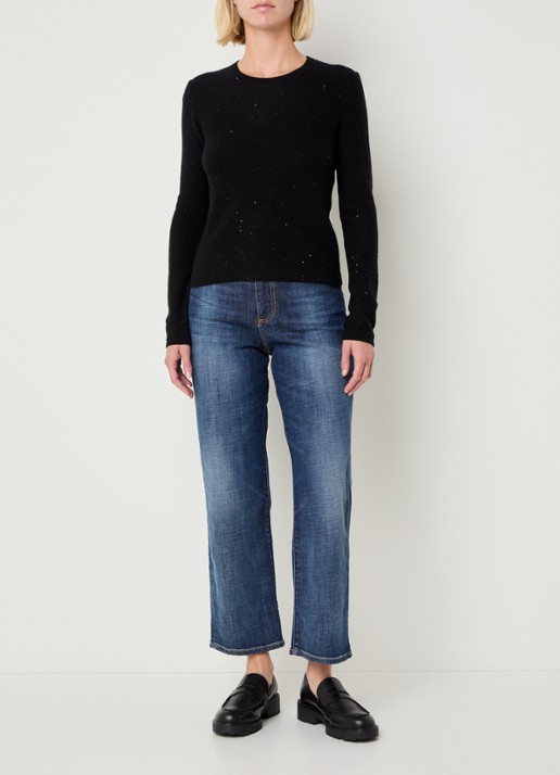 Pennyblack Ciclone fijngebreide pullover met pailletten  - voorkant 2 zwart