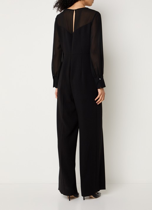 Pennyblack Como wide fit jumpsuit met details van mesh - achterkant 4 zwart