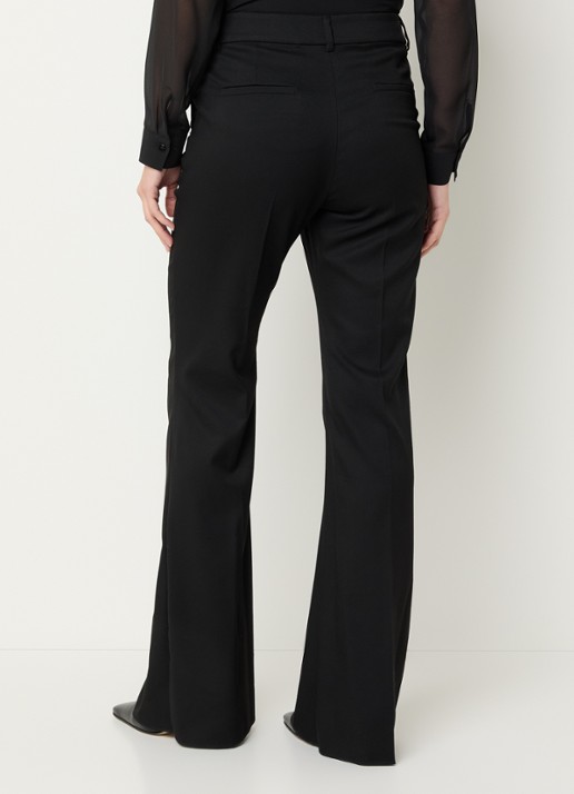 Pennyblack Dentice high waist straight fit pantalon met steekzakken - achterkant zwart