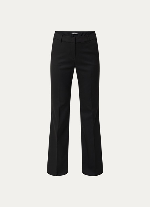 Pennyblack Dentice high waist straight fit pantalon met steekzakken - voorkant 2 zwart