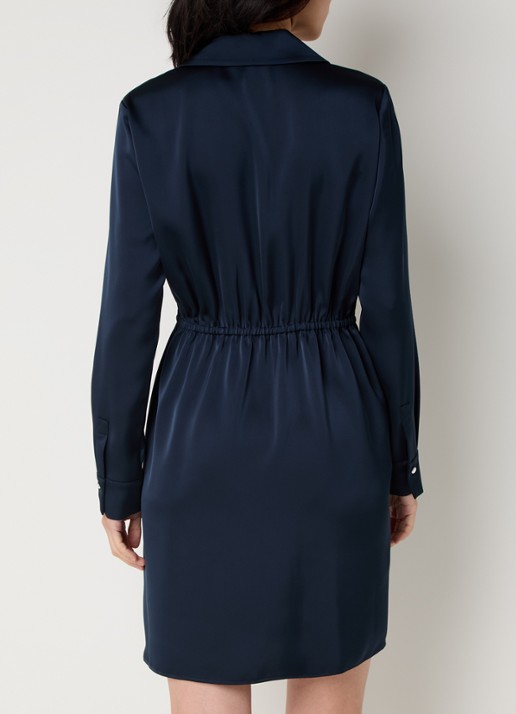 Pennyblack Doge mini tuniekjurk van satijn - achterkant donkerblauw