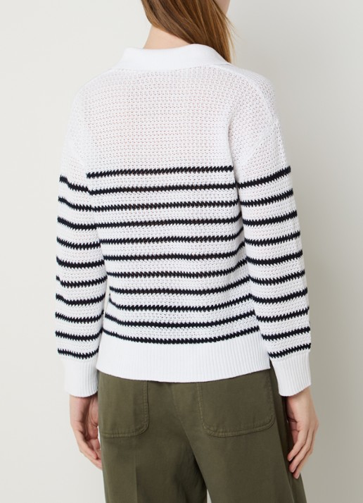 Pennyblack Dolce grofgebreide trui met streepprint - achterkant wit
