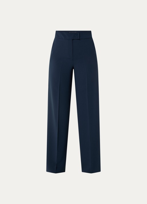 Pennyblack Emblema high waist wide fit pantalon met steekzakken - voorkant donkerblauw