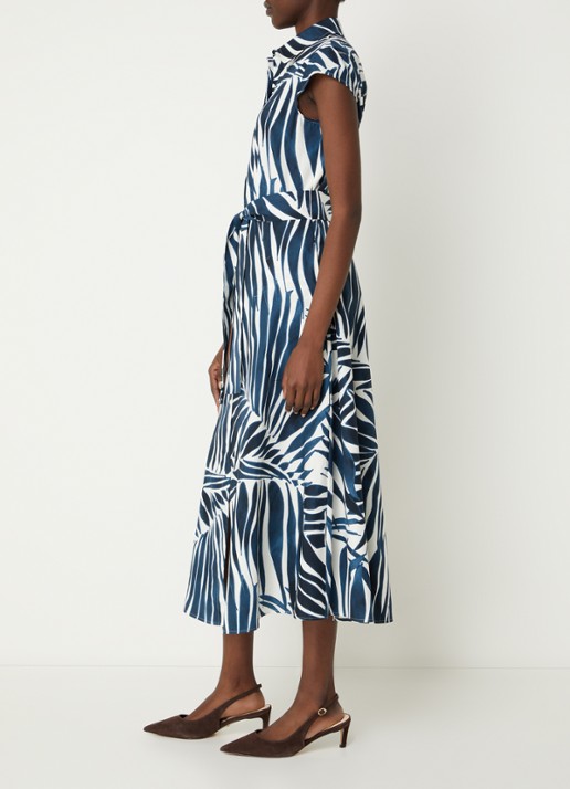 Pennyblack Gioire midi blousejurk met print - voorkant 4 indigo