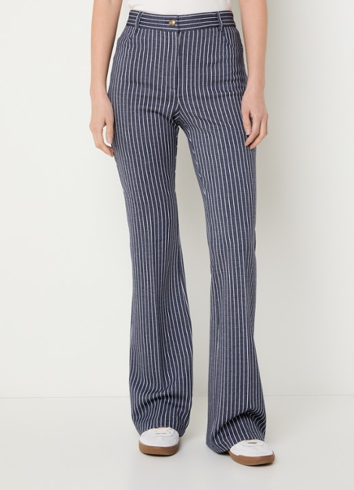 Pennyblack Godezia high waist flared fit broek van jersey met streepprint