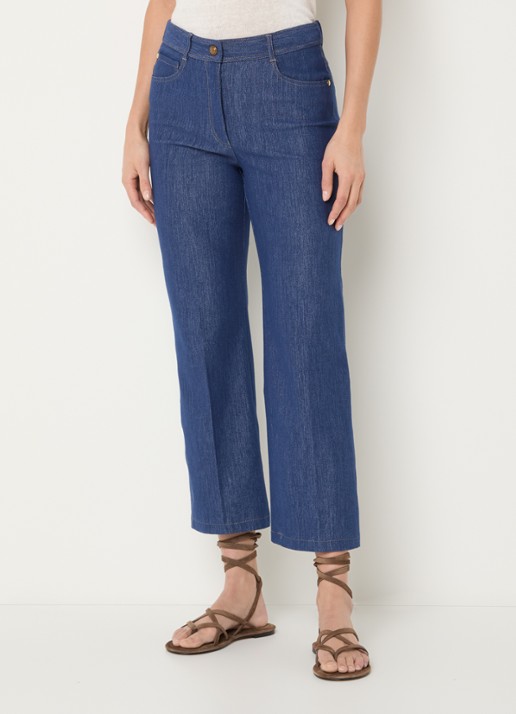 Pennyblack High waist straight fit cropped broek van chambray