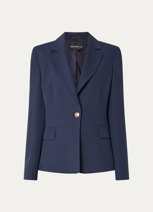 Pennyblack Labile blazer met klepzakken - voorkant 2 donkerblauw