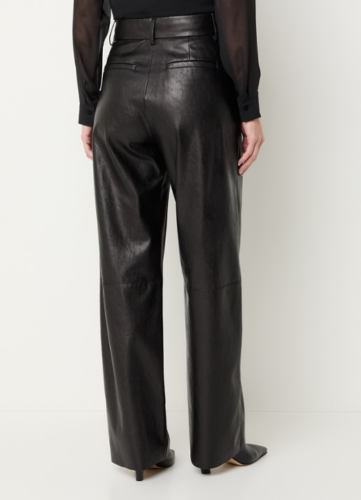 Pennyblack Lord high waist wide fit pantalon van imitatieleer - achterkant 4 zwart