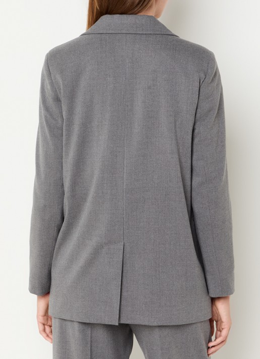 Pennyblack Raduno double-breasted blazer met klepzakken - achterkant 2 middengrijs
