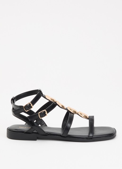 Pennyblack Sandaal met applicatie - voorkant 3 zwart