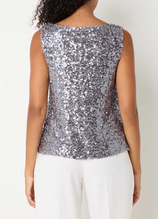 Pennyblack Semisse mouwloze top met pailletten - achterkant 4 grijs