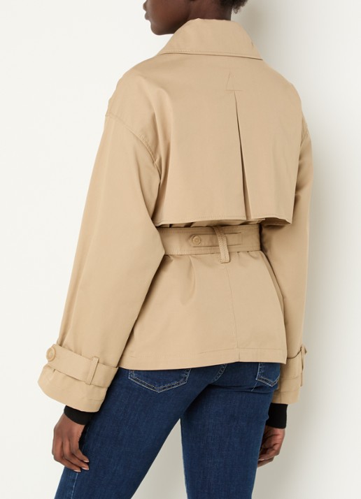 Pennyblack Talco double-breasted trenchcoat met ceintuur en steekzakken - achterkant beige