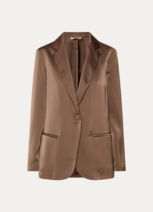 Pennyblack Tana blazer met paspelzakken - voorkant 2 bruin