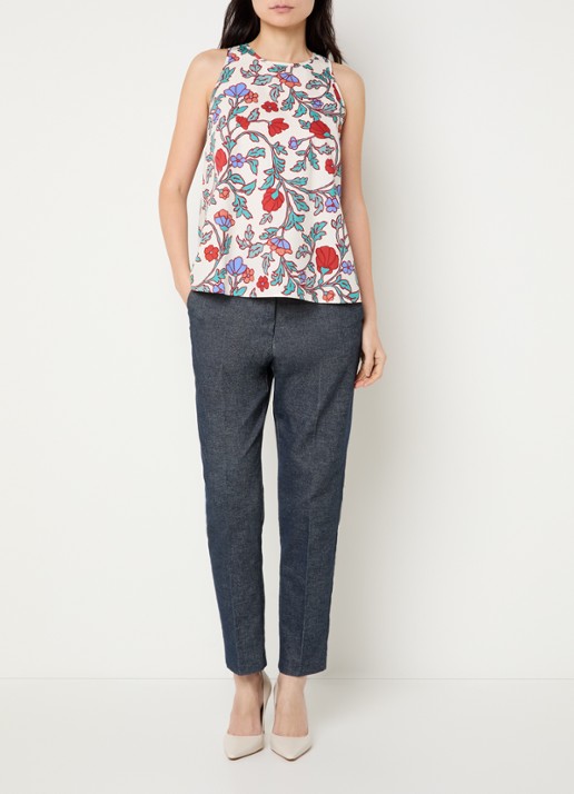 Pennyblack Top met bloemenprint - voorkant 2 steenrood