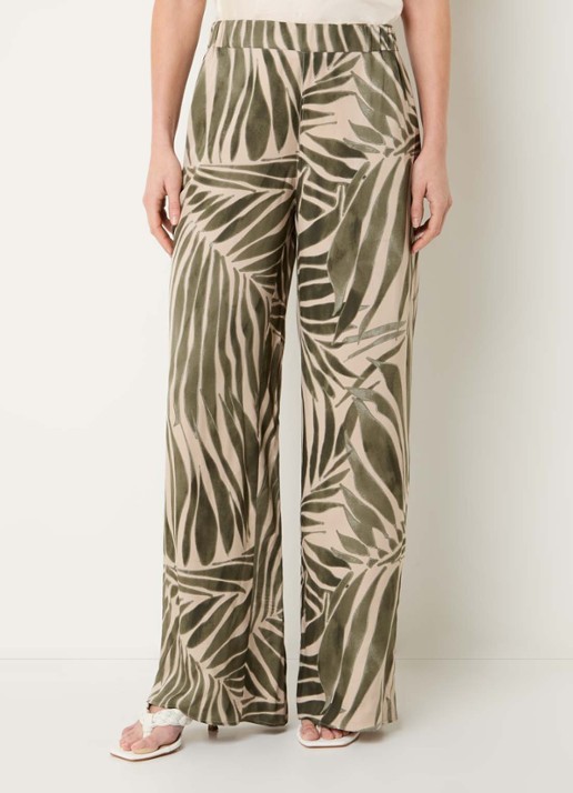 Pennyblack Utilita high waist wide fit broek van satijn met print